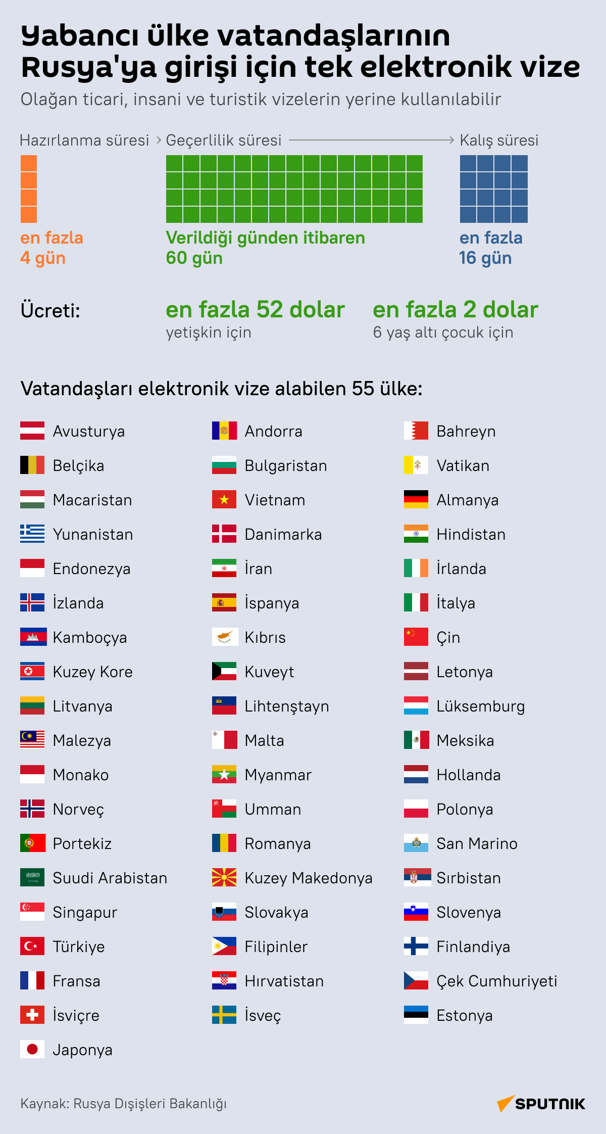 Rusya'dan 55 ülkeye e-vize uygulaması İnfografik  - Sputnik Türkiye