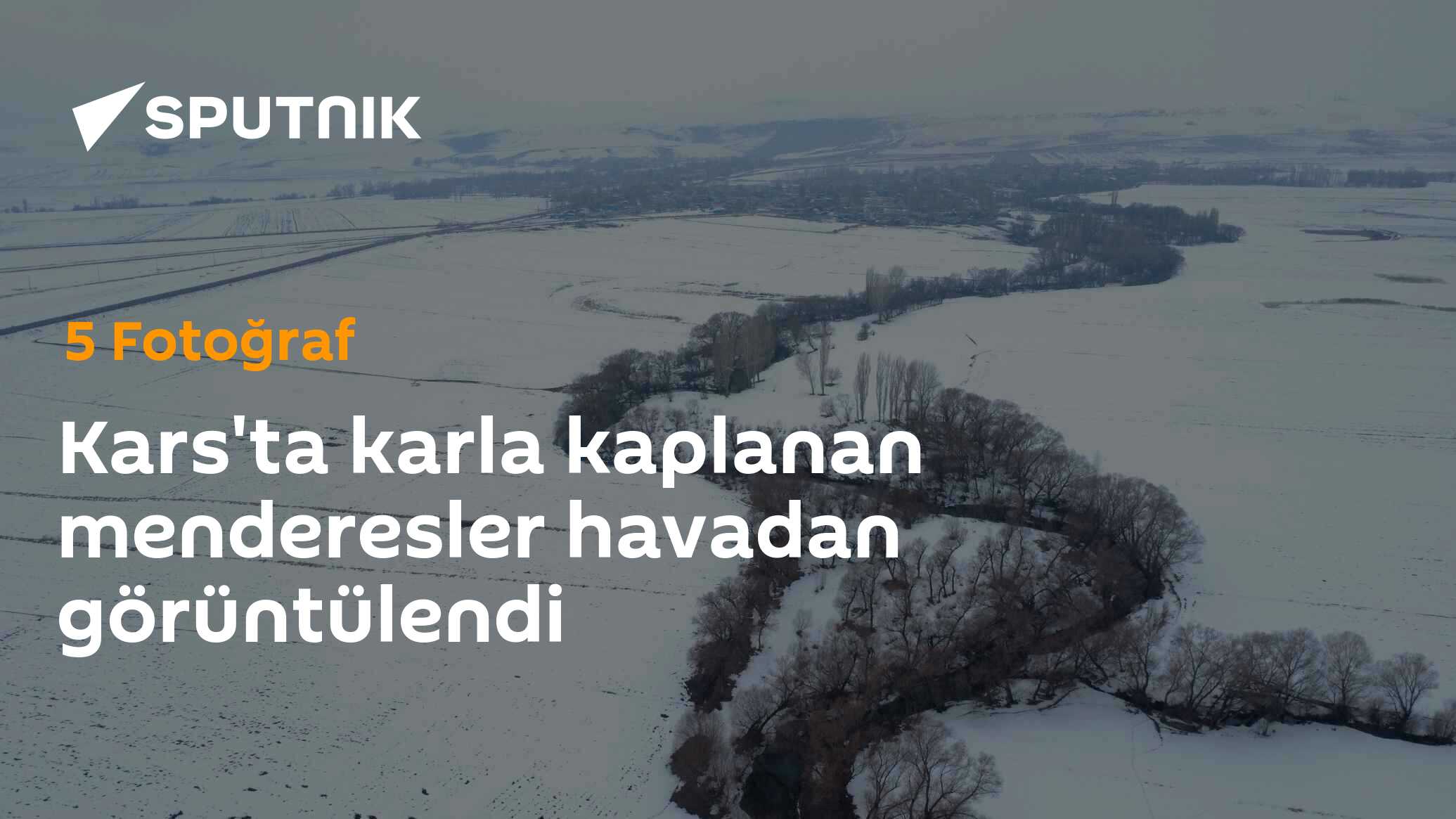Kars'ta karla kaplanan menderesler havadan görüntülendi