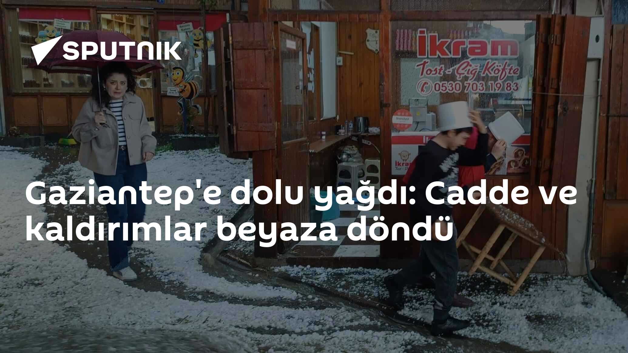 Gaziantep'e dolu yağdı: Cadde ve kaldırımlar beyaza döndü