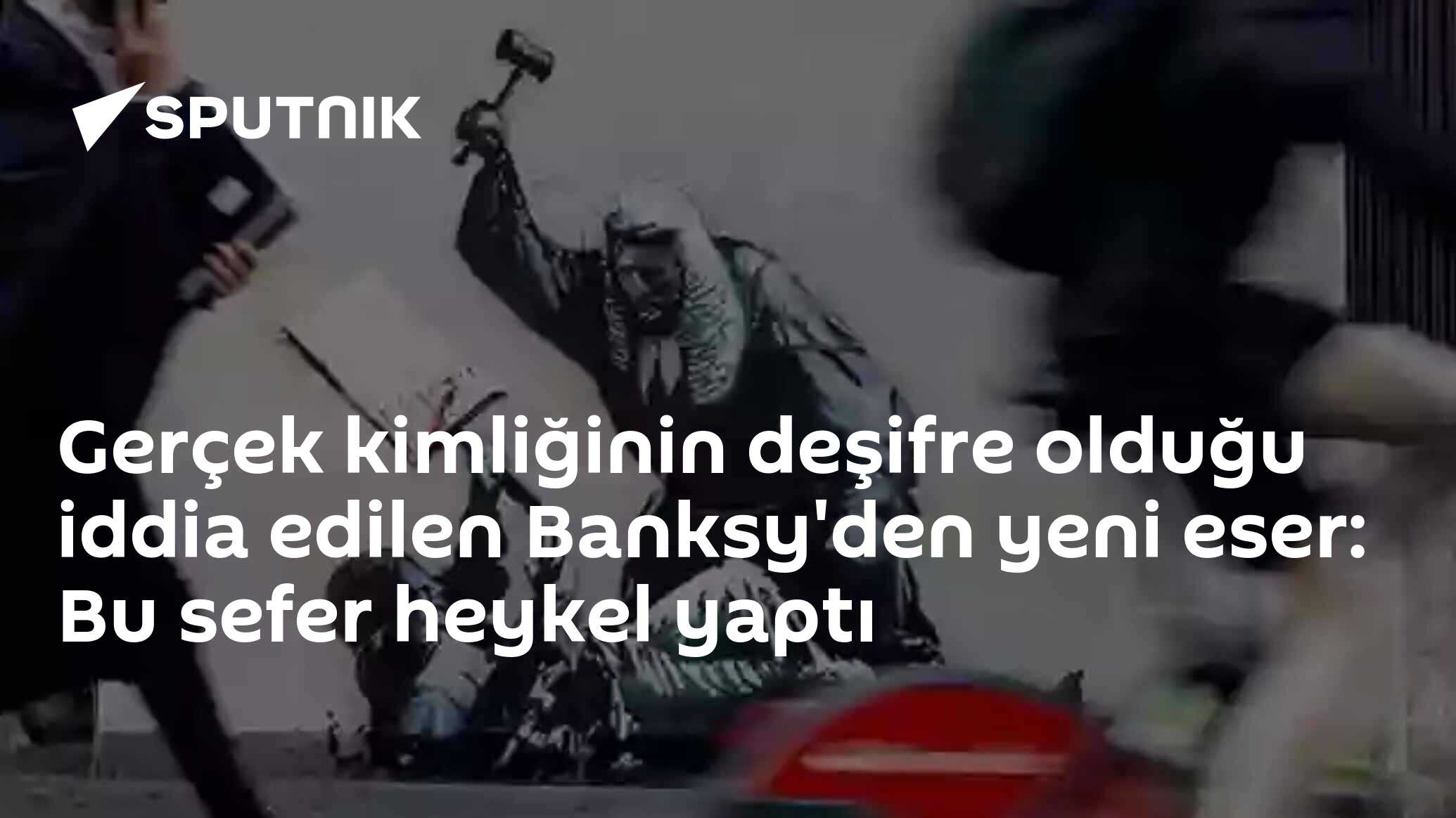 Gerçek kimliğinin deşifre olduğu iddia edilen Banksy'den yeni eser: Bu sefer heykel yaptı