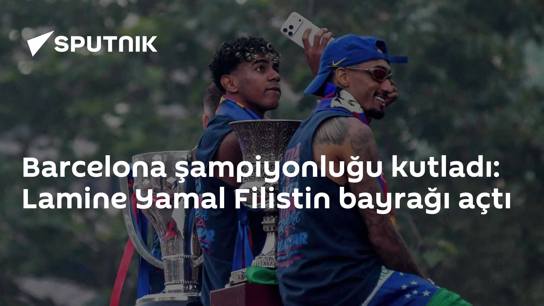 Barcelona şampiyonluğu kutladı: Lamine Yamal Filistin bayrağı açtı