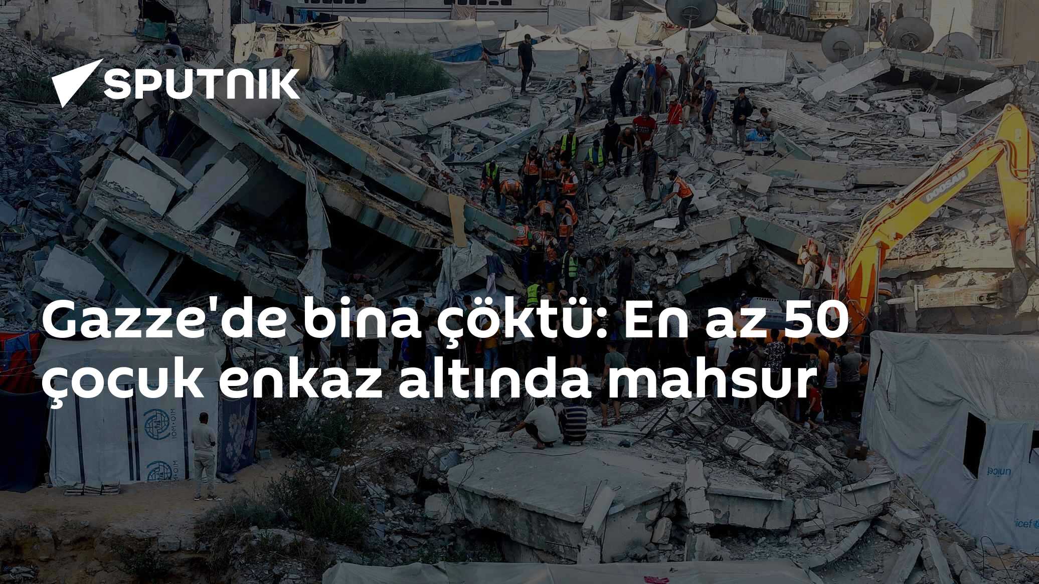 Gazze'de bina çöktü: En az 50 çocuk enkaz altında mahsur