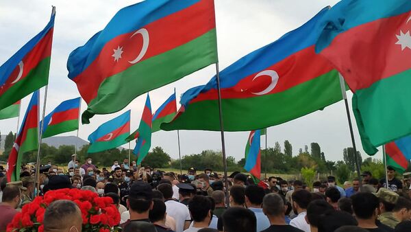 Azerbaycan, bayrak, Ermenistan ile çatışma sonrası cenaze töreni - Sputnik Türkiye
