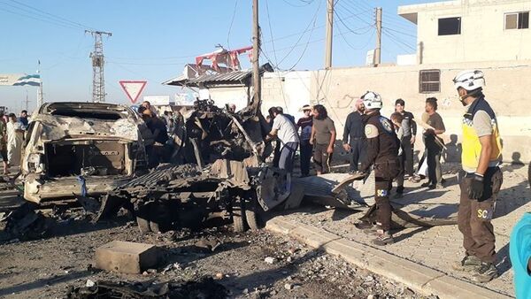 Suriye’nin kuzeyindeki Azez ilçesinde, bomba yüklü araçla saldırı düzenlendi. - Sputnik Türkiye