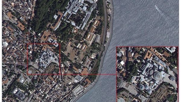 Ayasofya'daki cuma namazı, Göktürk-1 uydusundan görüntülendi Ayasofya'daki cuma namazı, Göktürk-1 uydusundan görüntülendi - Sputnik Türkiye