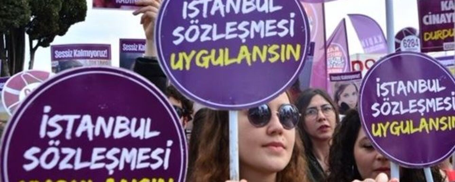 Kadına yönelik şiddet protestosu - İstanbul Sözleşmesi - Sputnik Türkiye, 1920, 07.03.2021