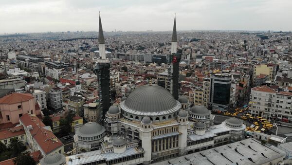 Bu sene açılacak olan Taksim Camisi'nin şerefesi havadan görüntülendi - Sputnik Türkiye