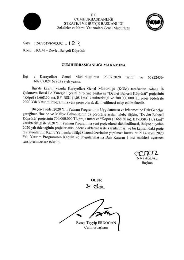Cumhurbaşkanı Erdoğan onayladı: Devlet Bahçeli Köprüsü'ne 700 milyon liralık kaynak - Sputnik Türkiye