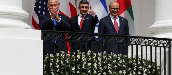  Beyaz Saray'da İsrail-BAE-Bahreyn normalleşme anlaşmaları imza töreni - Sputnik Türkiye