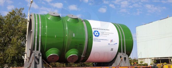 Akkuyu Nükleer Güç Santrali’nin yapımı süren 1 no’lu güç ünitesi için üretilen reaktör kabı - Sputnik Türkiye