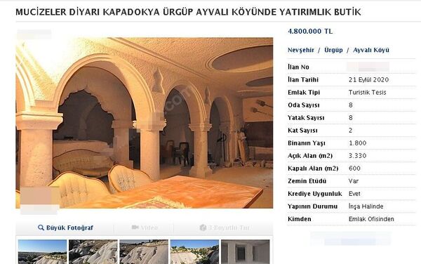 Oyulan kayalardan yapılan otelin satış fiyatı 4.800.000 TL - Sputnik Türkiye