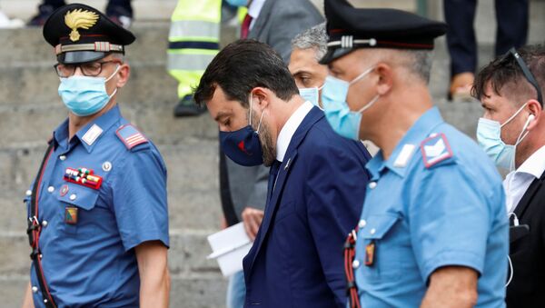 İtalya'daki aşırı sağcı Lig Partisinin lideri ve eski İçişleri Bakanı Matteo Salvini - Sputnik Türkiye