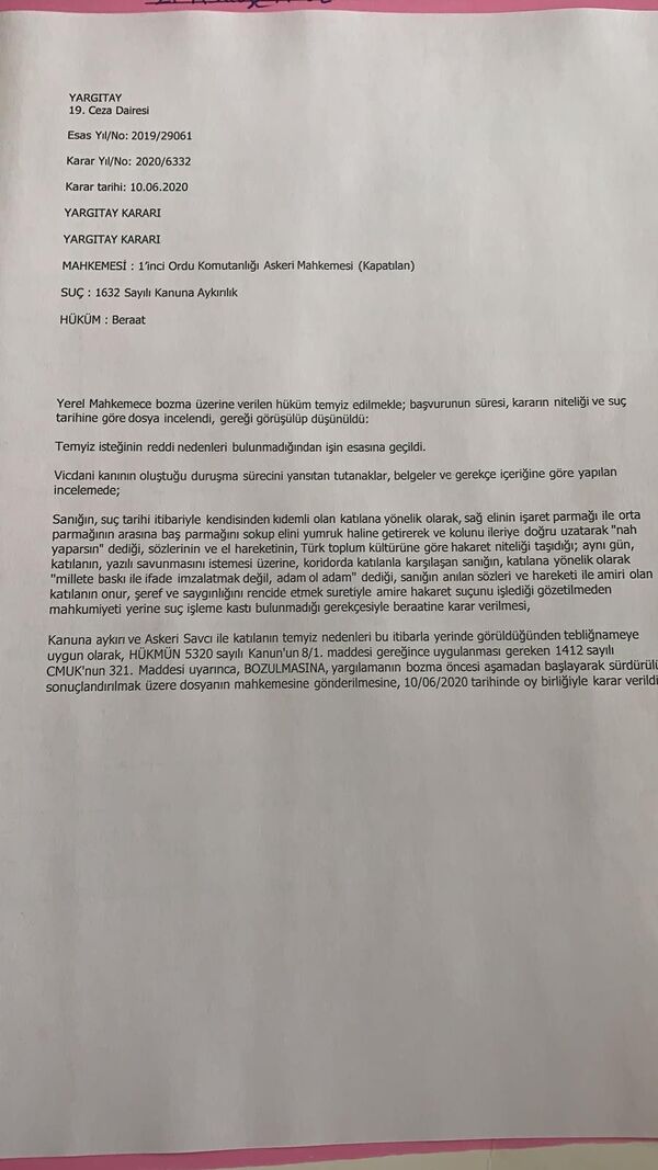 Yargıtay, 'nah' hareketini suç saydı - Sputnik Türkiye