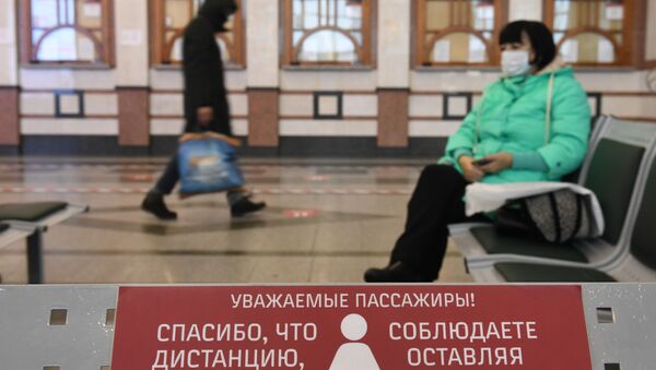 koronavirüs, Novosibirsk Glavny tren istasyonu, Rusya - Sputnik Türkiye