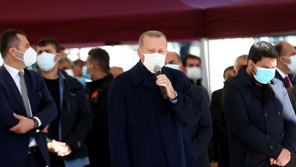 Recep Tayyip Erdoğan, Burhan Kuzu'nun cenazesi - Sputnik Türkiye