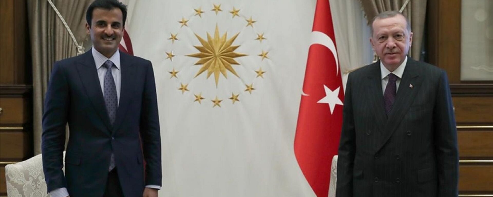 Cumhurbaşkanı Recep Tayyip Erdoğan ile Katar Emiri Şeyh Temim bin Hamed Al Sani  - Sputnik Türkiye, 1920, 13.05.2022