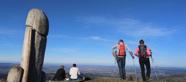 Almanya'nın güneydoğusunda Bavyera eyaletindeki Grünten dağında bulunan 2 metre uzunluğundaki heykel  - Sputnik Türkiye