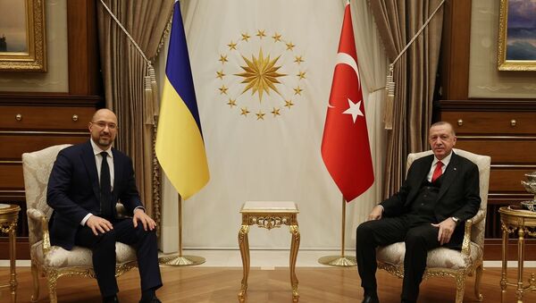 Ukrayna Başbakanı Denis Şmıgal, Cumhurbaşkanı Recep Tayyip Erdoğan - Sputnik Türkiye