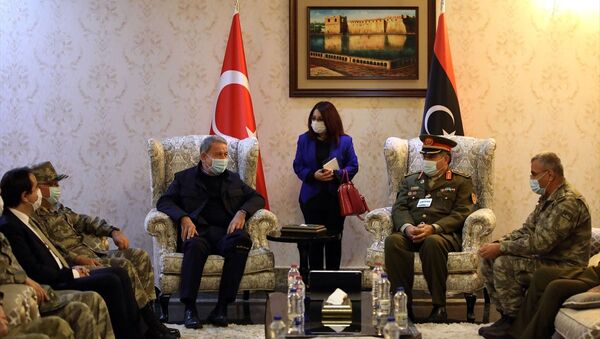 Bakan Akar ve TSK komuta kademesi Libya Savunma Bakanlığını ziyaret etti - Sputnik Türkiye