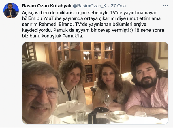 Rasim Ozan Kütahyalı: Orhan Pamuk’la fotoğrafımızı paylaştığım için şu an bin pişmanım, sosyal medya kötülük dolu - Sputnik Türkiye