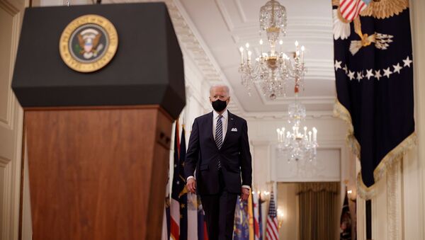 ABD Başkanı Joe Biden, ülkede yeni tip koronavirüs (Kovid-19) salgını nedeniyle ilan edilen kapanmanın birinci yıldönümünde ulusa sesleniş konuşması gerçekleştirdi. - Sputnik Türkiye