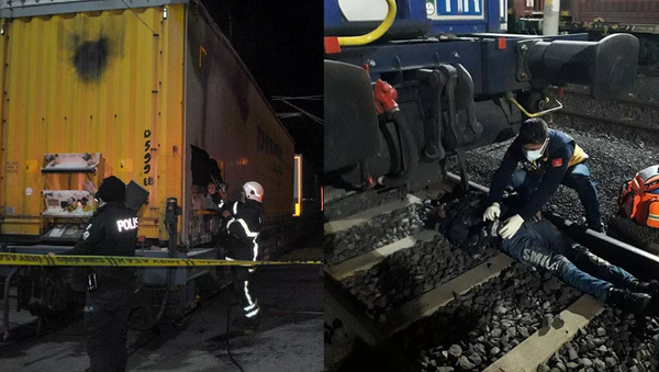 Gizlice trene binmek isteyen 2 Suriyeli ağır yaralandı - Sputnik Türkiye