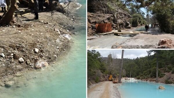 Denizli’nin Acıpayam ilçesinde bulunan Olukbaşı-Benlik kanyonunda Acıpayam Belediyesi tarafından yapılan peyzaj düzenlemesi tepki çekti.  - Sputnik Türkiye