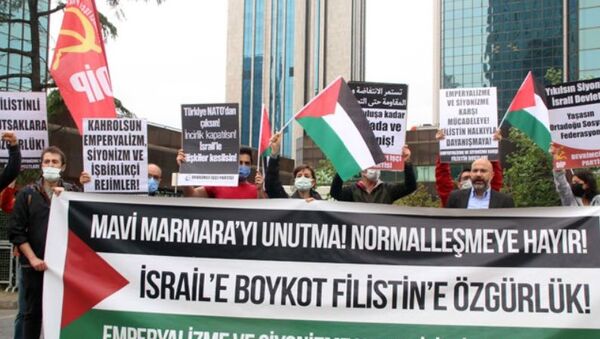 İsrail Başkonsolosluğu önünde Mavi Marmara protestosu - Sputnik Türkiye