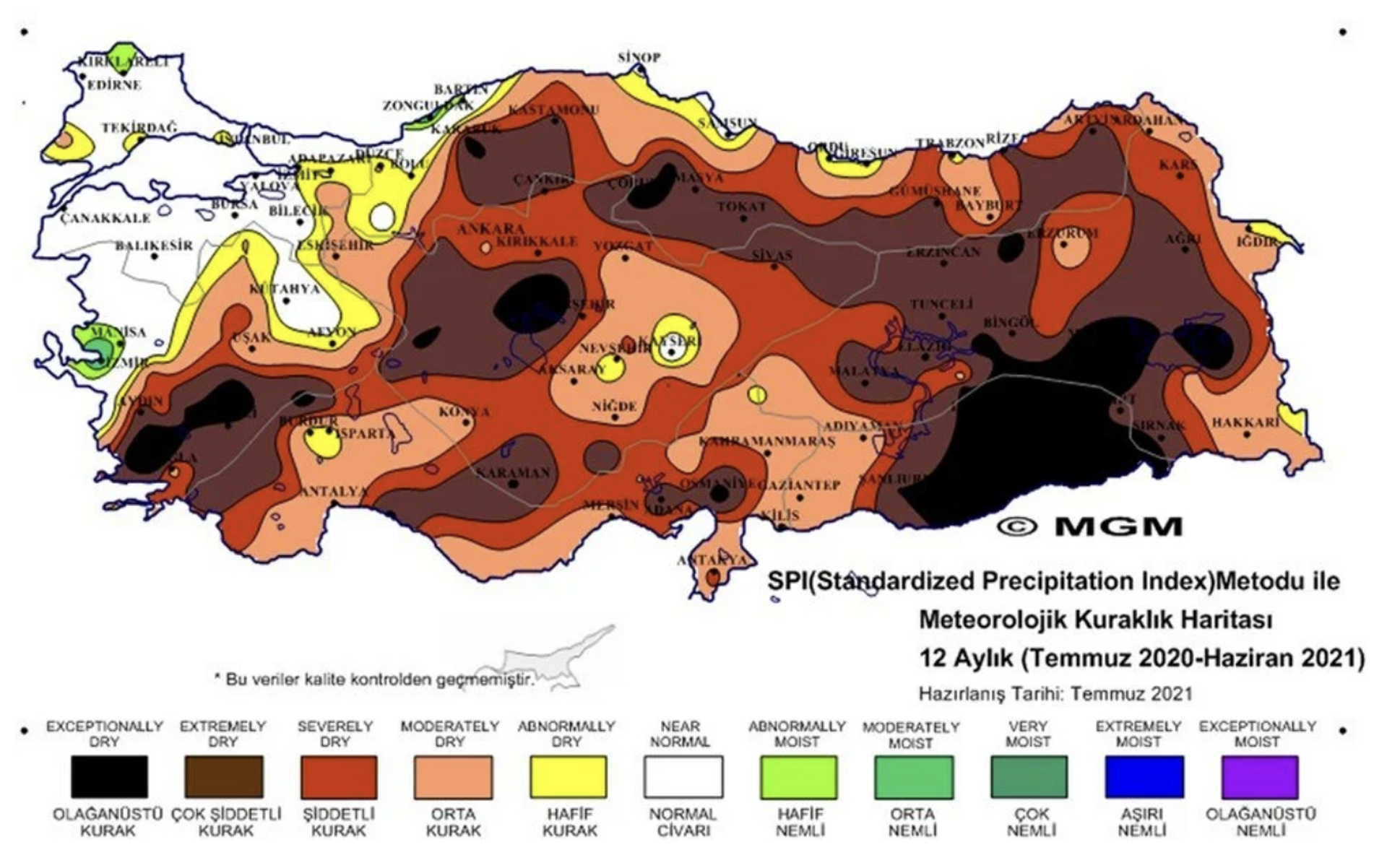 12 aylık kuraklık haritası  - Sputnik Türkiye, 1920, 10.08.2021