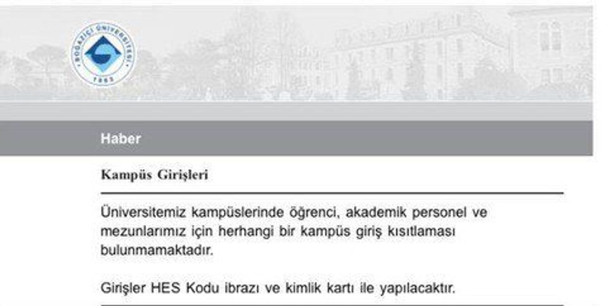Boğaziçi Üniversitesi, mezun öğrencilerin kampüse HES koduyla giriş yapabileceklerini duyurdu. - Sputnik Türkiye, 1920, 10.08.2021