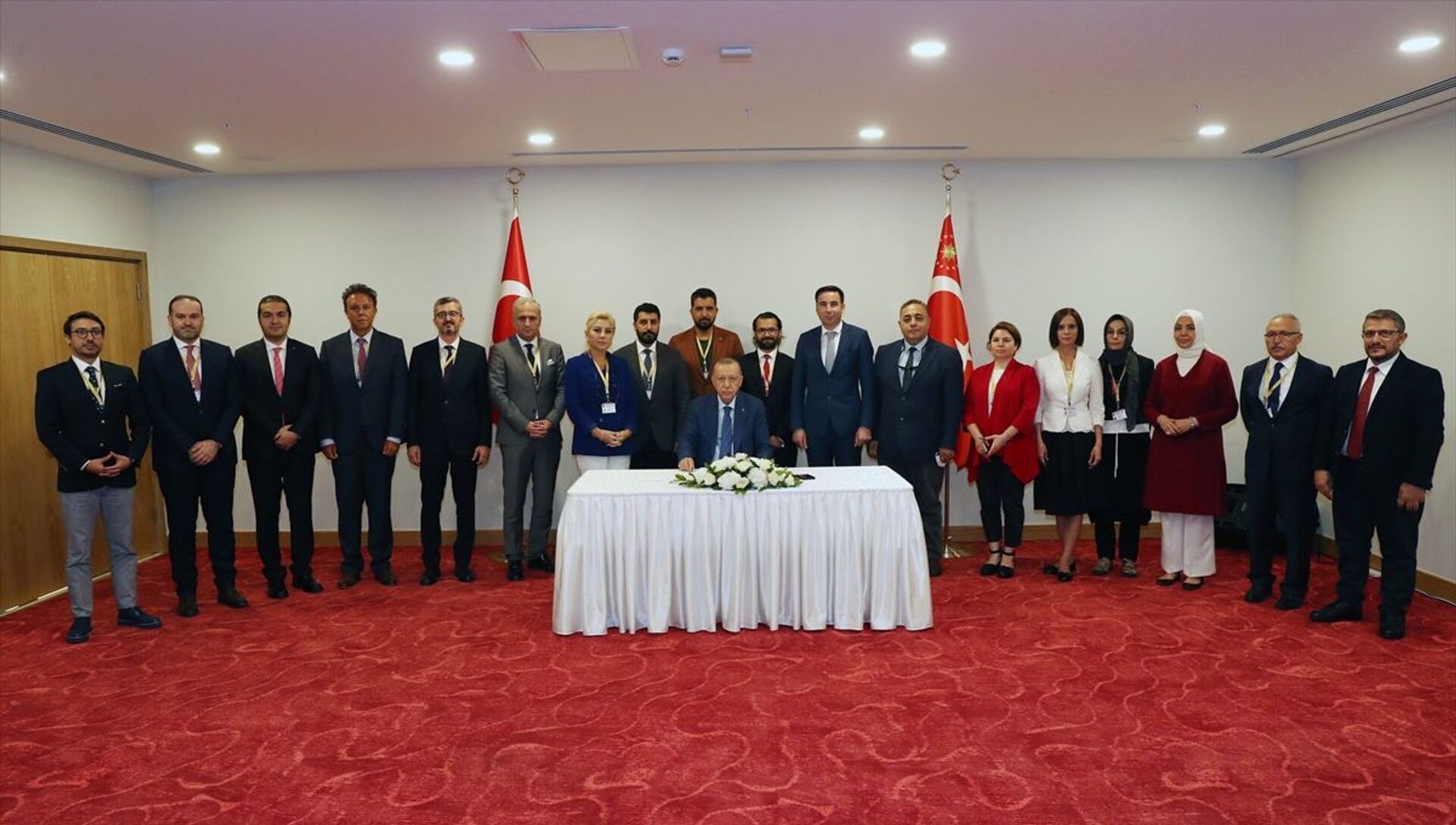 Recep Tayyip Erdoğan ve gazeteciler Recep Tayyip Erdoğan ve gazeteciler - Sputnik Türkiye, 1920, 21.07.2021