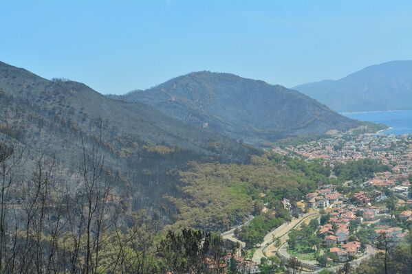 Marmaris'teki orman yangını, dün öğle saatlerinde çıktı. - Sputnik Türkiye