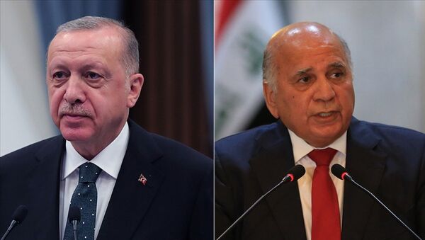 Türkiye Cumhurbaşkanı Recep Tayyip Erdoğan, Irak Dışişleri Bakanı Fuat Hüseyin - Sputnik Türkiye