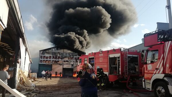 Parke fabrikasında yangın: Çok sayıda itfaiye ekibi sevk edildi - Sputnik Türkiye