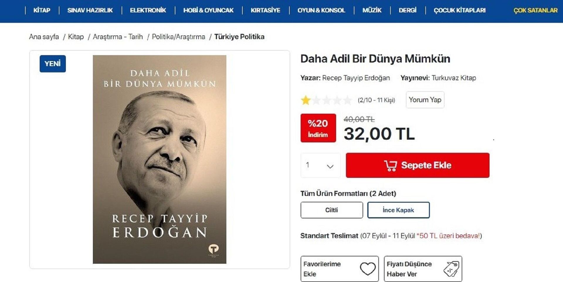 Cumhurbaşkanı Recep Tayyip Erdoğan'ın kaleme aldığı 216 sayfalık 'Daha Adil Bir Dünya Mümkün' isimli kitap - Sputnik Türkiye, 1920, 06.09.2021