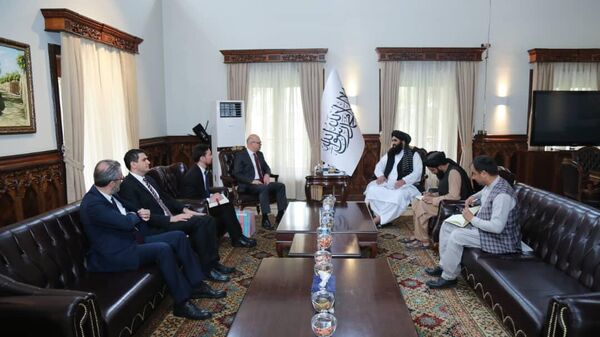 Afganistan'da, Taliban yönetimi Dışişleri Bakan Vekili Emirhan Muttaki ile Türkiye'nin Kabil Büyükelçisi Cihad Erginay bir araya geldi. - Sputnik Türkiye