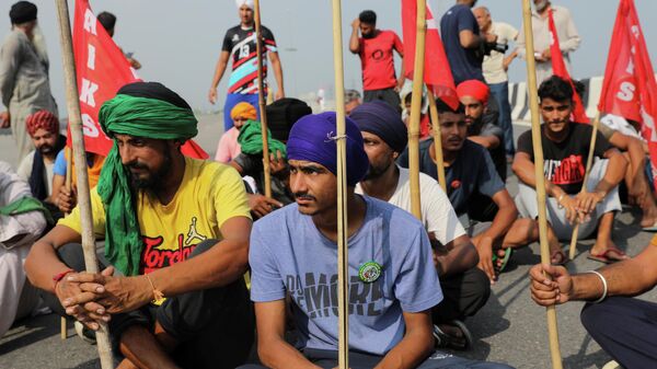 Hindistan'da, çiftçilerin protesto gösterisi - Sputnik Türkiye