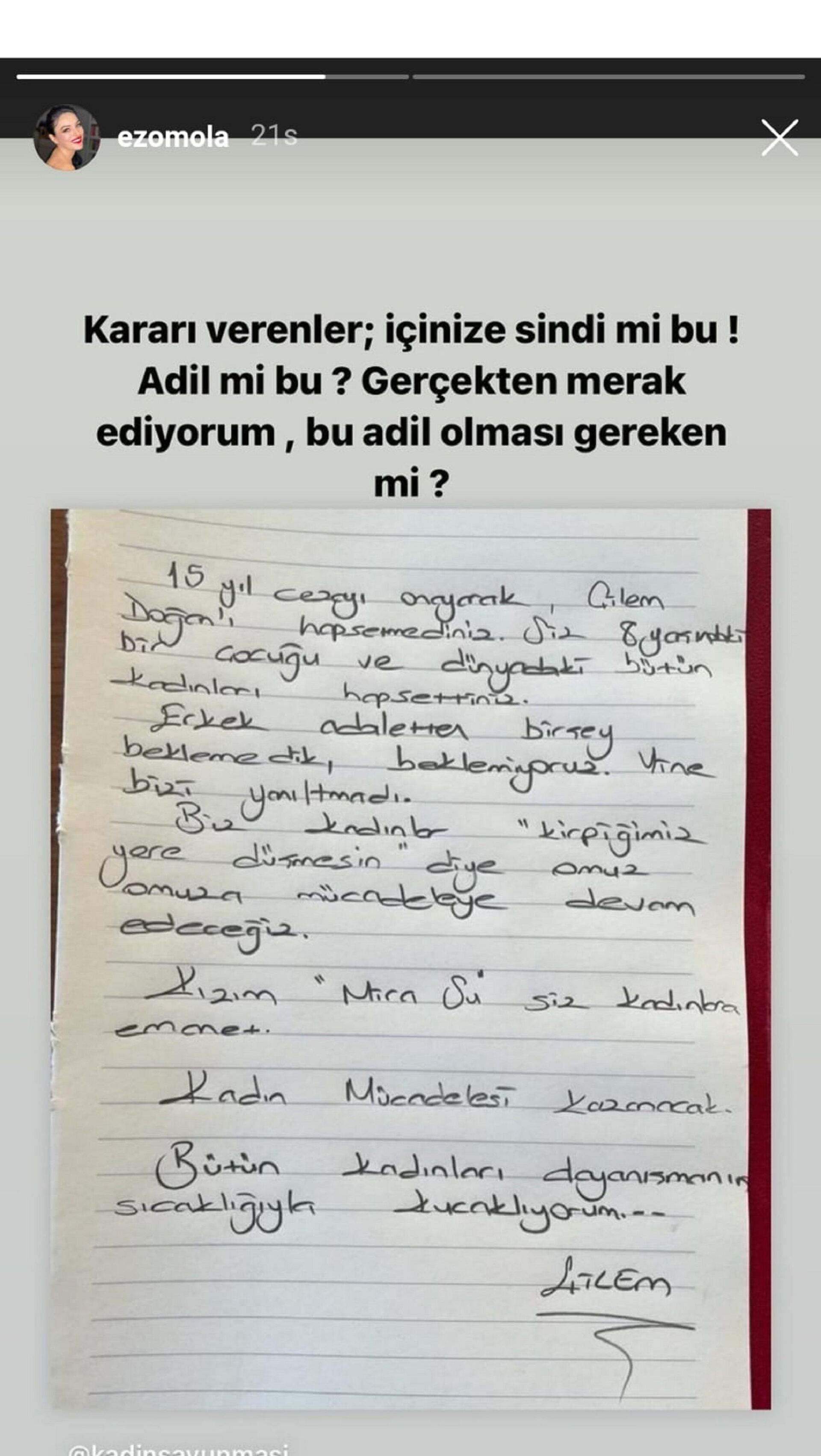 Ezgi Mola'dan Çilem Doğan'ın hapis cezası kararına tepki - Sputnik Türkiye, 1920, 05.11.2021