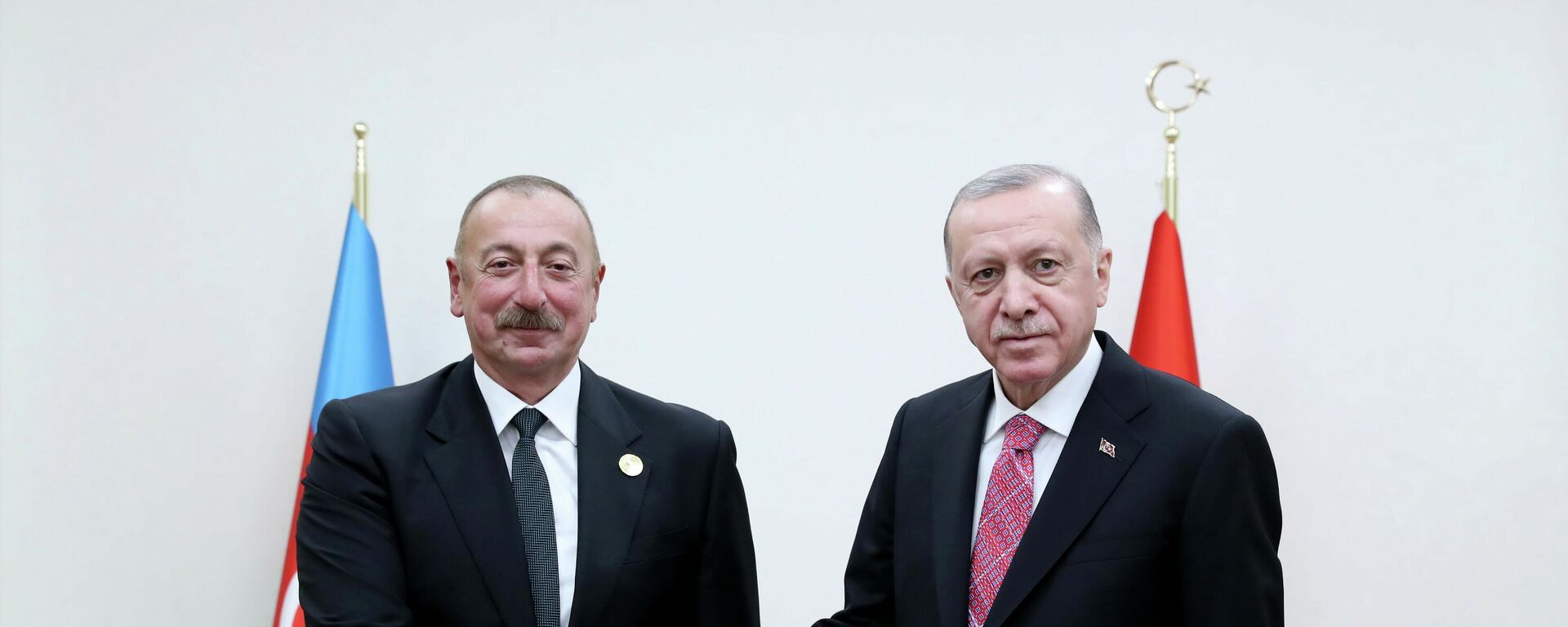 Cumhurbaşkanı Recep Tayyip Erdoğan, Türkmenistan'ın başkenti Aşkabat’ta Azerbaycan Cumhurbaşkanı İlham Aliyev ile bir araya geldi. - Sputnik Türkiye, 1920, 01.02.2022