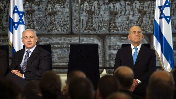 Benyamin Netanyahu ve Ehud Olmert - Sputnik Türkiye