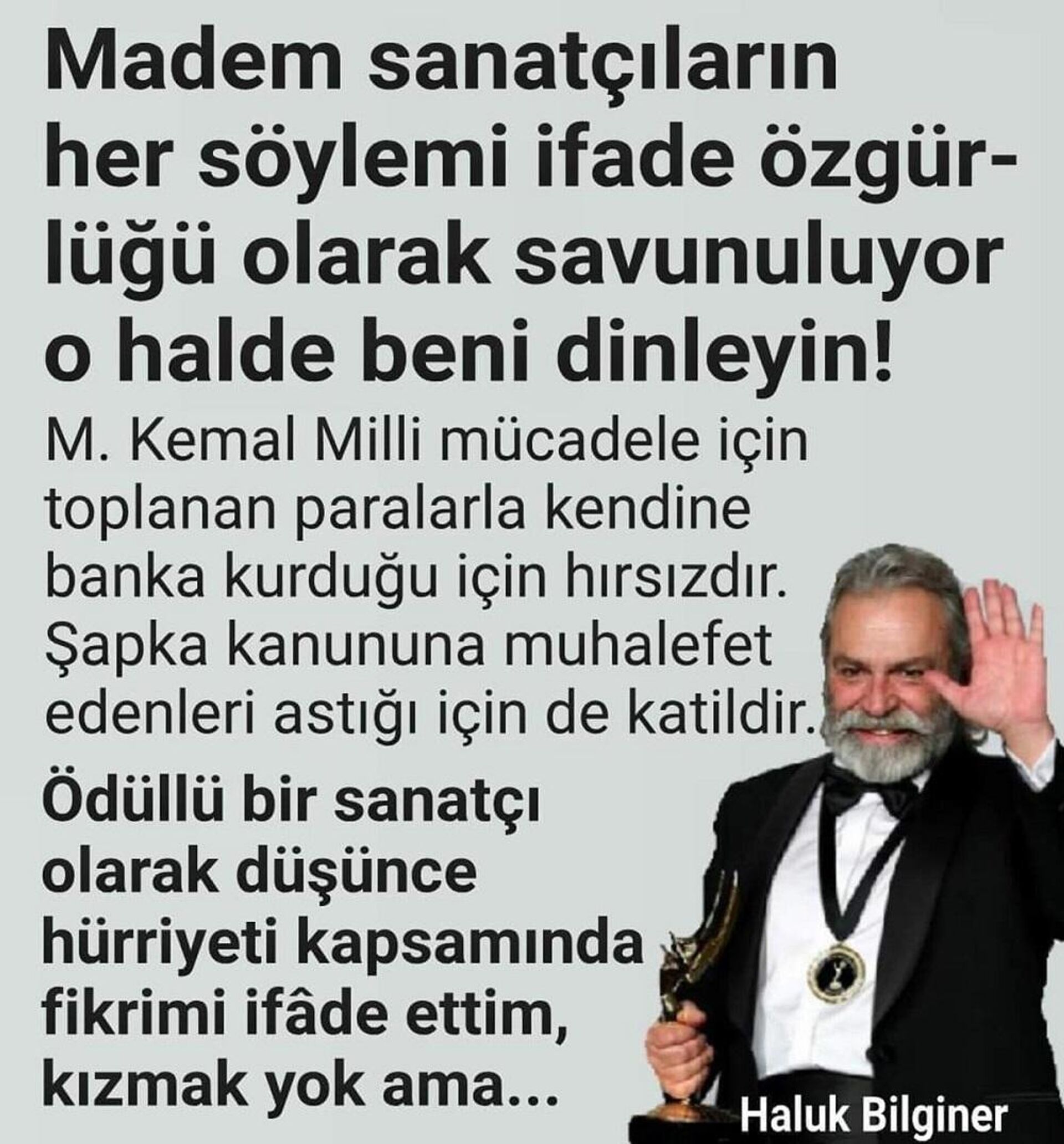 Haluk Bilginer'den açıklama: Tek kelimesi bile bana ait değildir - Sputnik Türkiye, 1920, 20.01.2022