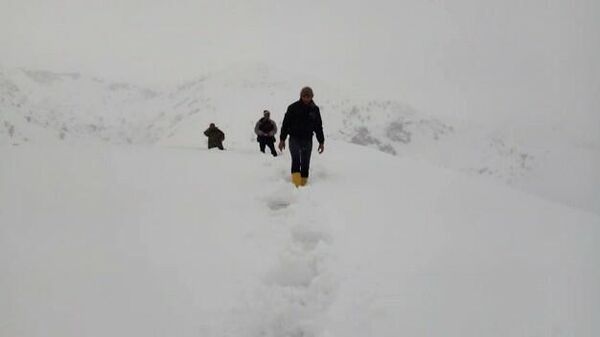 İlaç için karda 12 kilometre yürüdüler - Sputnik Türkiye
