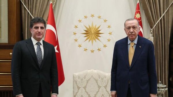 Recep Tayyip Erdoğan Neçirvan Barzani - Sputnik Türkiye