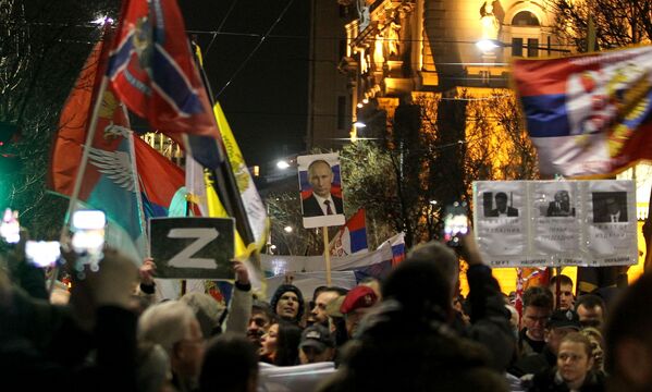 Sırbistan'da Rusya'ya destek eylemi düzenlendi - Sputnik Türkiye