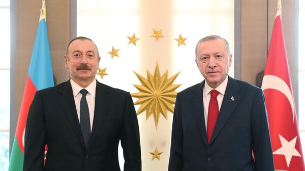 Cumhurbaşkanı Erdoğan ile Azerbaycan Cumhurbaşkanı Aliyev görüştü - Sputnik Türkiye