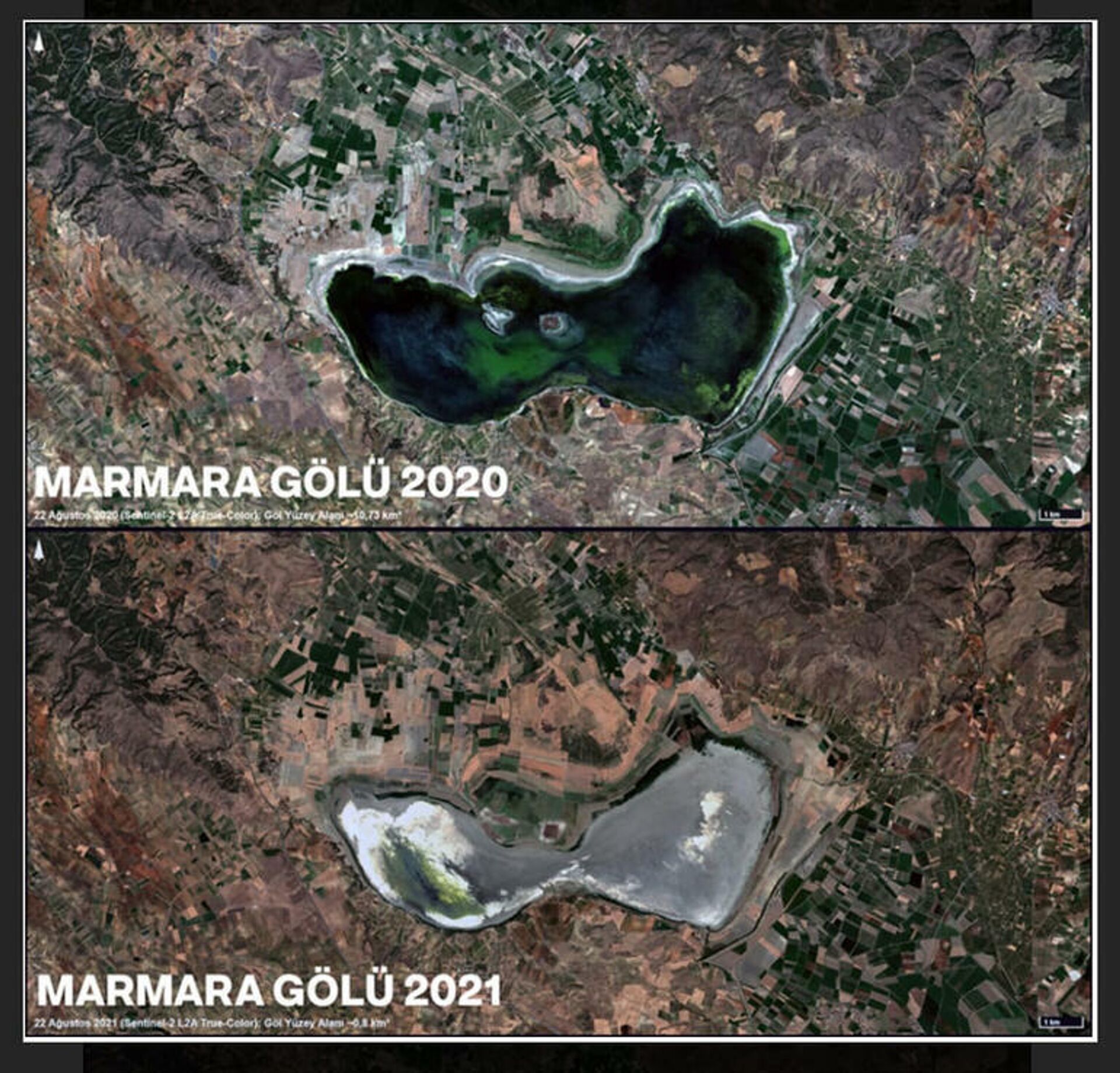 Manisa'nın Gölmarmara ilçesinde neredeyse tamamen kuruyan Marmara Gölü - Sputnik Türkiye, 1920, 23.03.2022