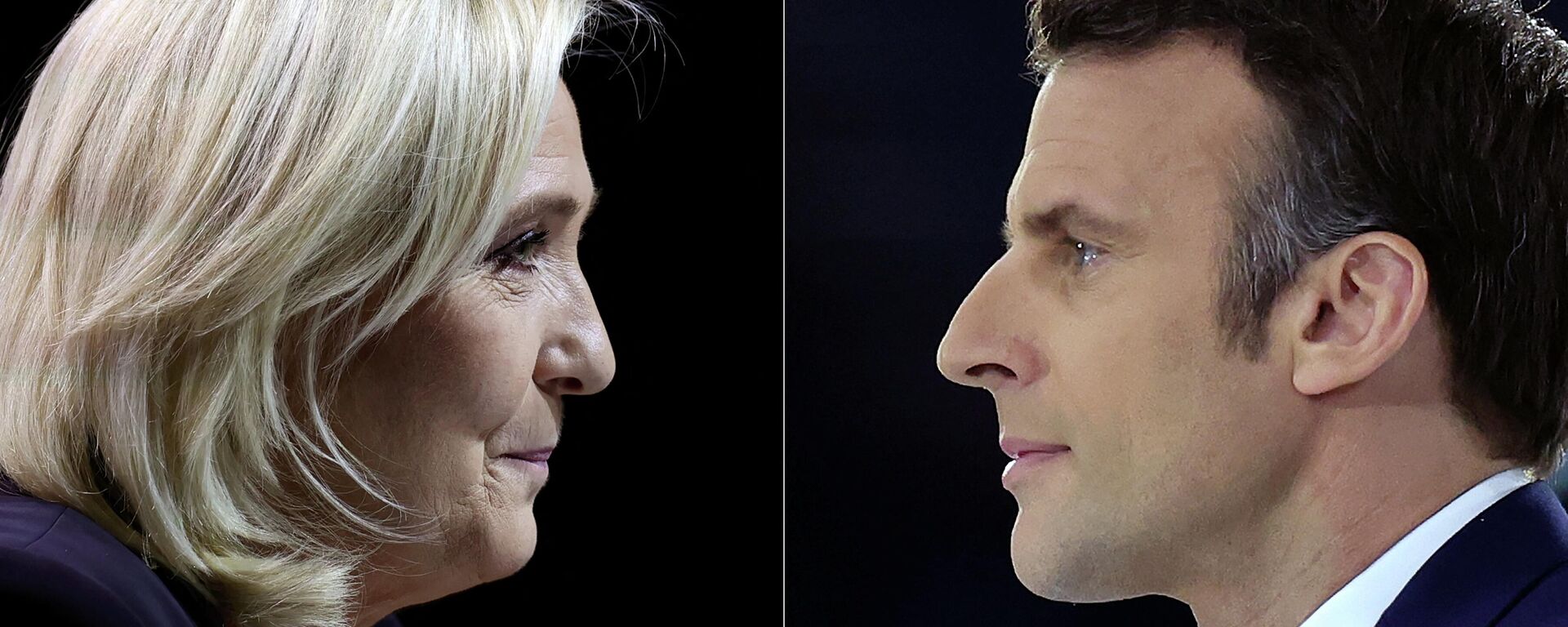 Fransa cumhurbaşkanlığı seçiminin ikinci turuna kalan Marine Le Pen ile Emmanuel Macron - Sputnik Türkiye, 1920, 13.04.2022