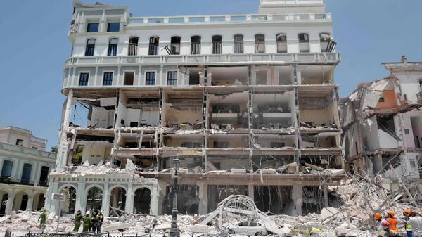 Küba'nın başkenti Havana'da bulunan Saratoga Oteli'nde meydana gelen patlama - Sputnik Türkiye
