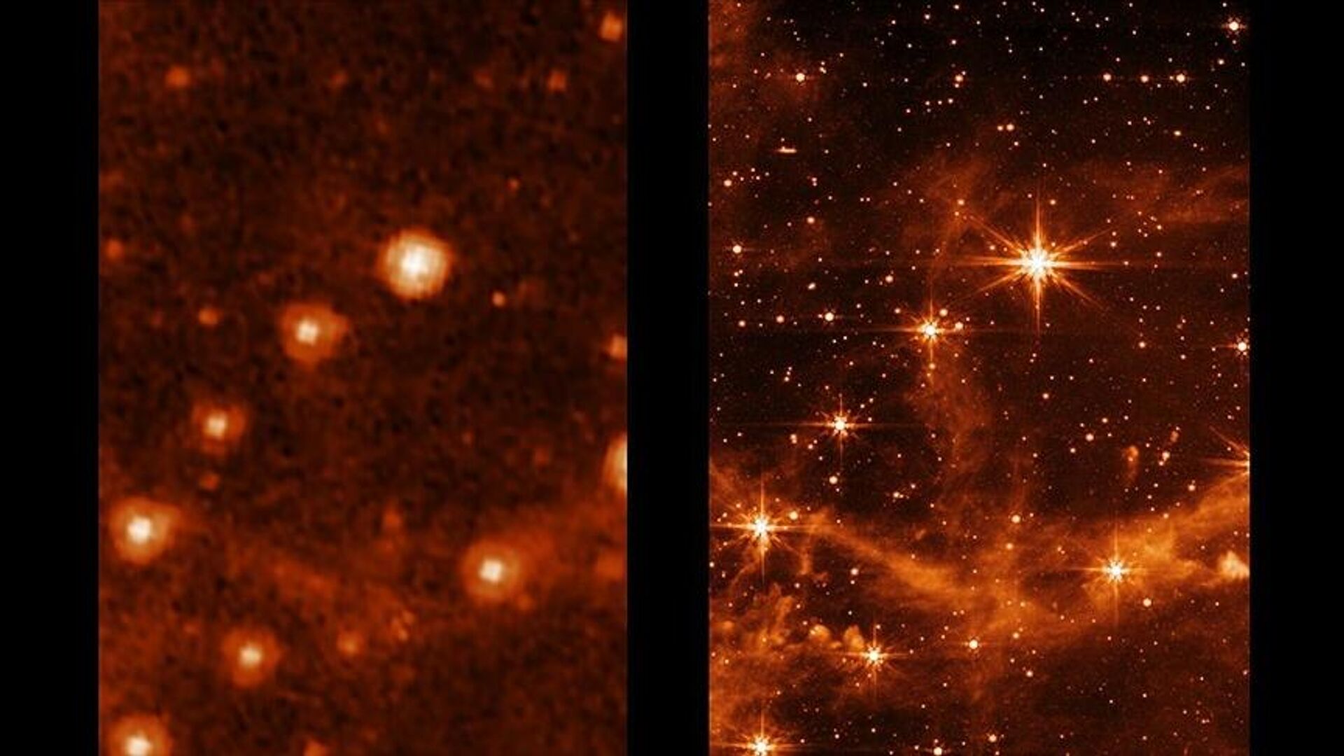 Ancak Webb'in görüntüsü, daha önce Spitzer görüntüsünde eksik olan yıldızlar arası gazı benzeri görülmemiş ayrıntılarla gösteriyor. - Sputnik Türkiye, 1920, 10.05.2022