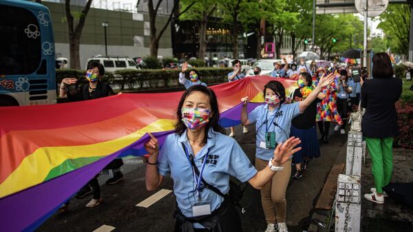 Japonya'nın başkenti Tokyo'da LGBT topluluğuna destek göstermek için 2022 Gökkuşağı Onur Yürüyüşü - Sputnik Türkiye